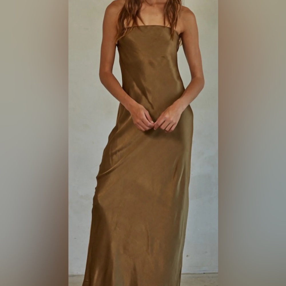 Large Genevieve Strapless Maxi Dress Bronze